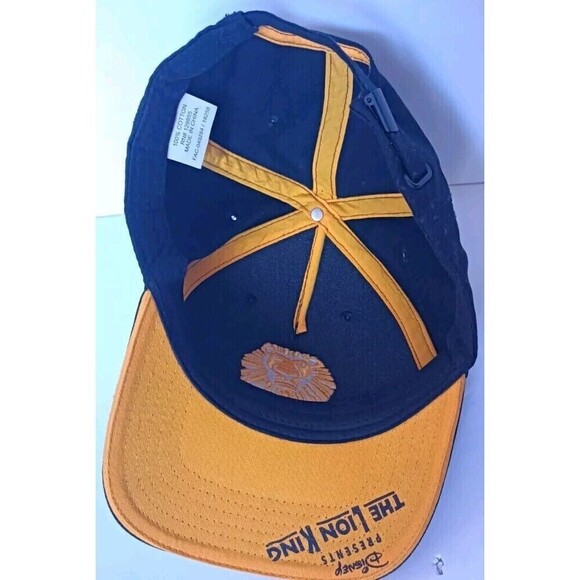 The Lion King Disney Baseball Cap Hat Adjustable Size 100% Cotton Black Gold - Picture 5 of 8